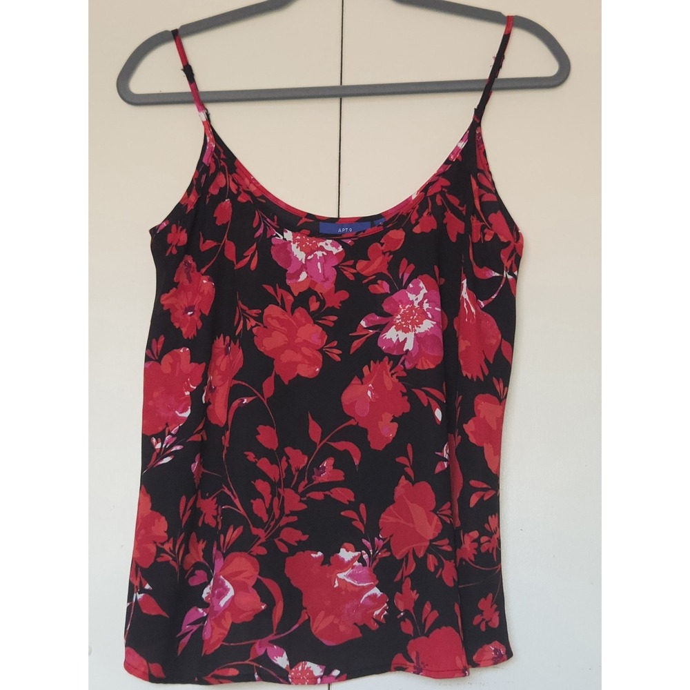 APT. 9 - Polyester Camisole Top Sz Small Red Floral ~ NWT ~